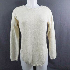 Womens Sweater Small Off White Cozy Soft Clean Girl Minimalist Soft Boho